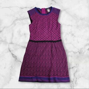 Nanette Lepore Zanafi 100% Wool Sweater Dress Sleeveless Size M Purple